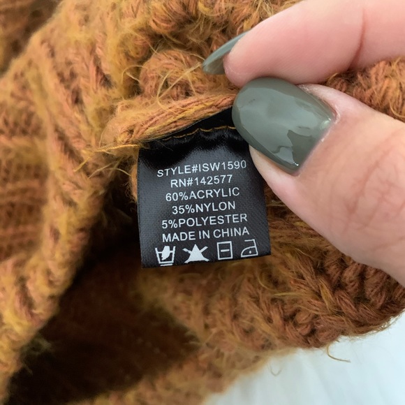 Burnt Orange Cropped Knit Sweater - Picture 5 of 7